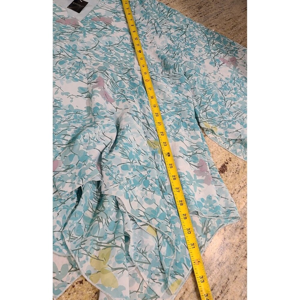 New! Lot of 2 Lane Bryant Sz 14/16 Floral Asymmetrical Hem Blouse & Smocked Tank - Picture 12 of 16